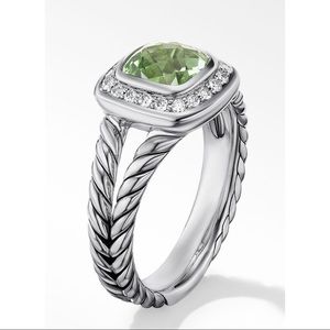 David Yurman Petite Albion Ring with Prasiolite and Pavé Diamonds